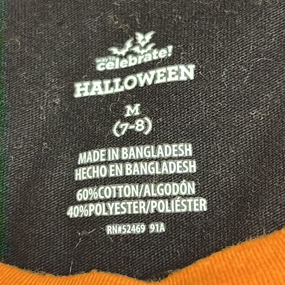 Celebrate Halloween Glitter Skull w/ Cross Bones and Roses Baseball Shirt- 7/8 - Picture 12 of 16